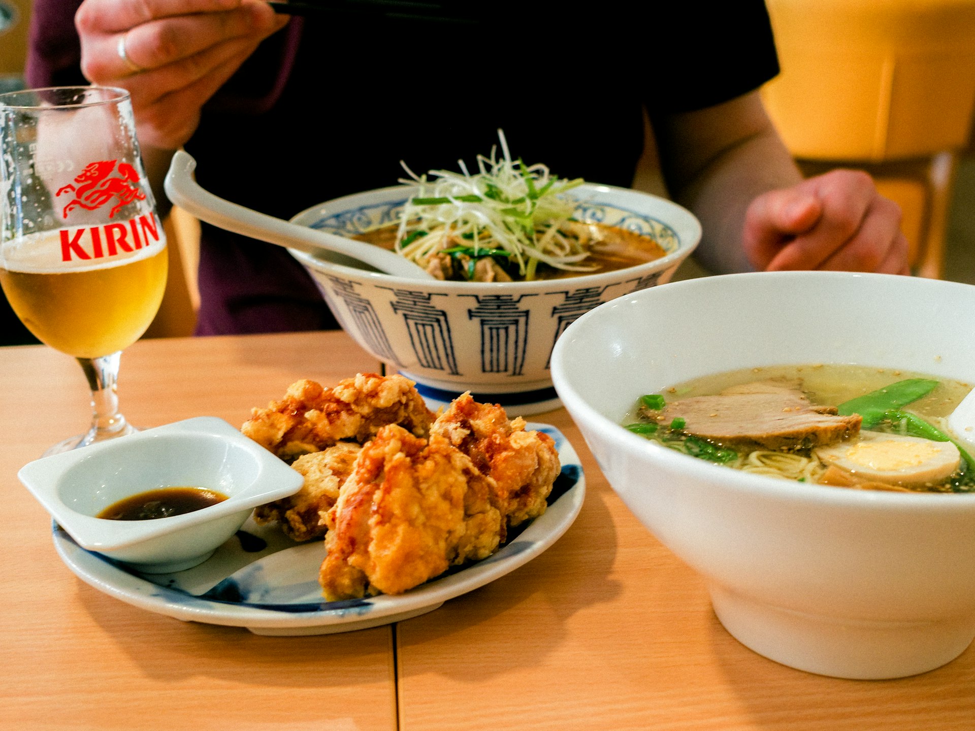 Japanese ramen and karaage fried chicken